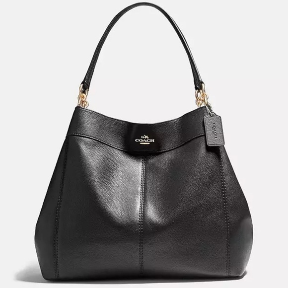 Coach Handbags - COACH Large Lexy Shoulder Bag Black with Gold Hardware